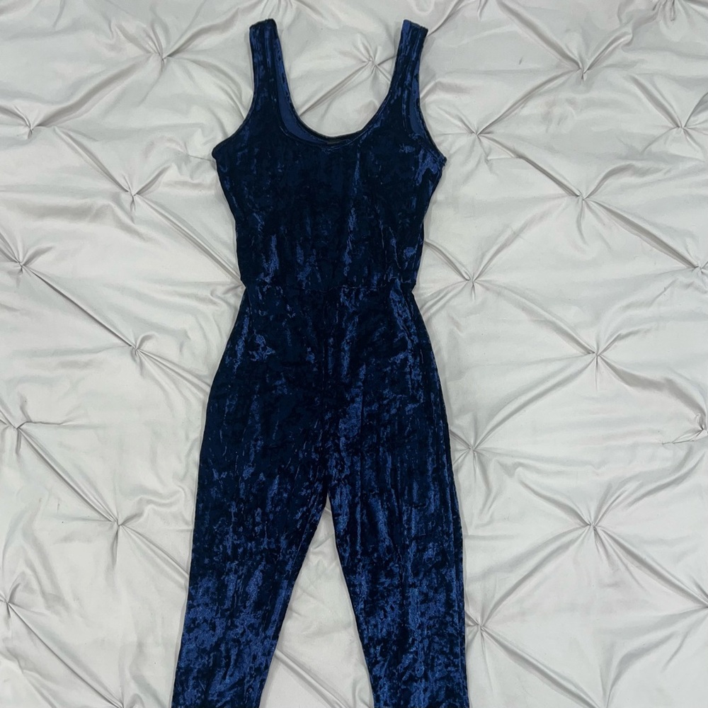 Windsor Midnight Blue Velvet Jumpsuit